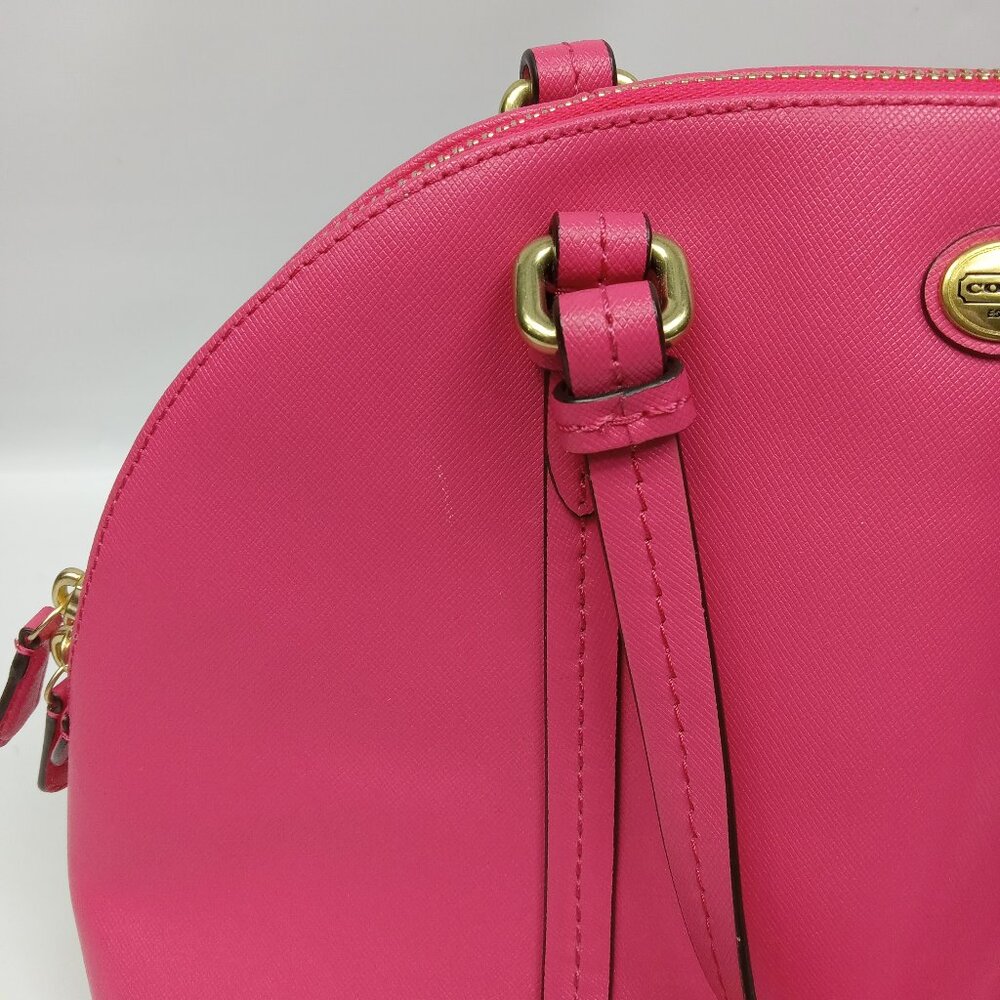 Coach Peyton Leather Cora Domed Satchel Bag M1381-F25671 - Picture 11 of 11